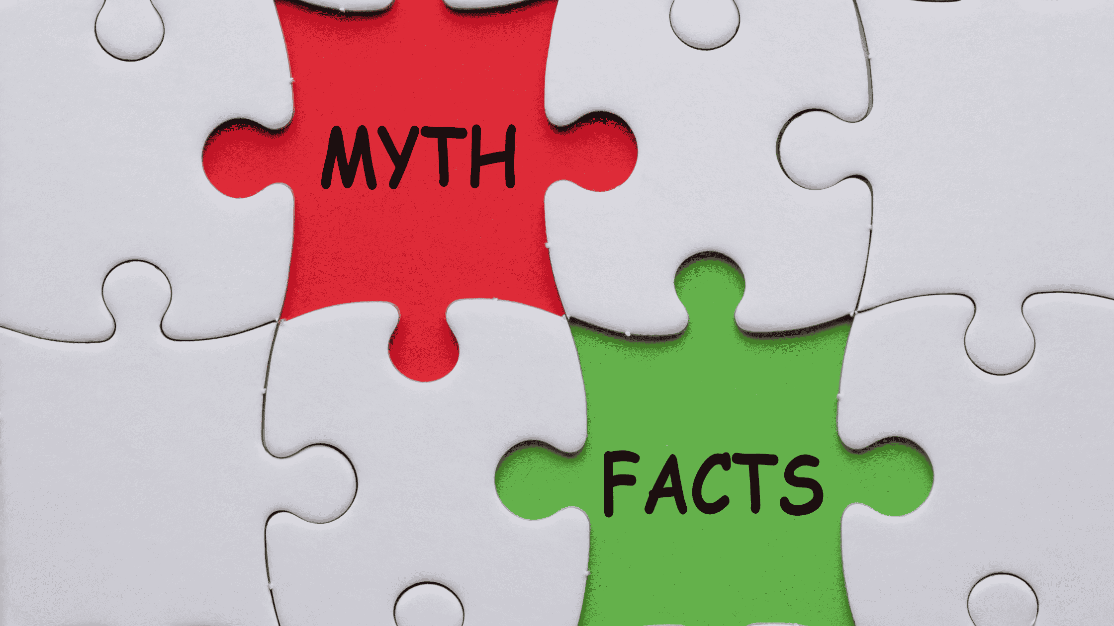 Puzzle pieces showing “Myth” and “Facts” representing ChatGPT as a search engine debate in 2025.