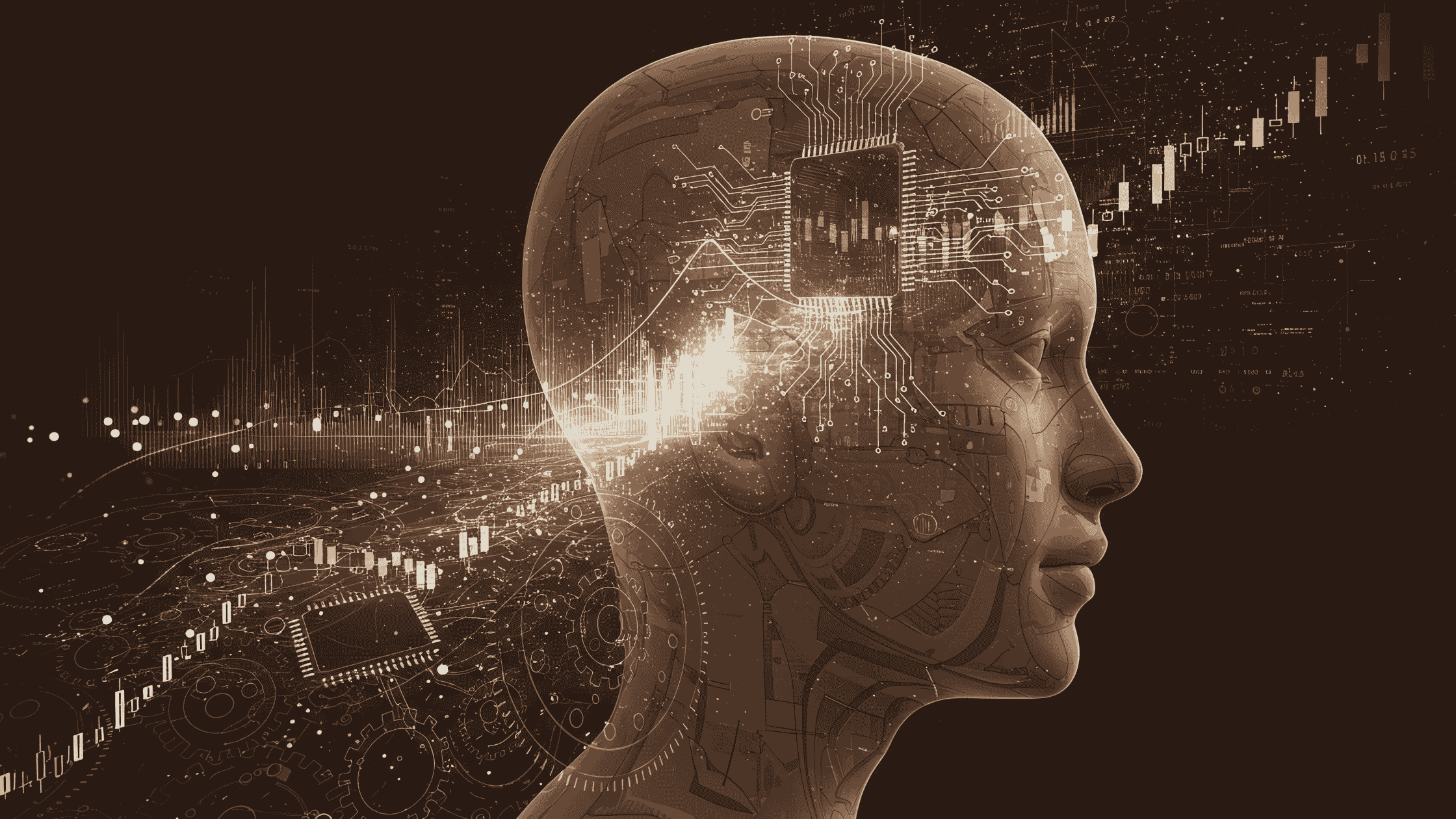 trust based advertising model represented through a digital AI brain analyzing transparent data signals